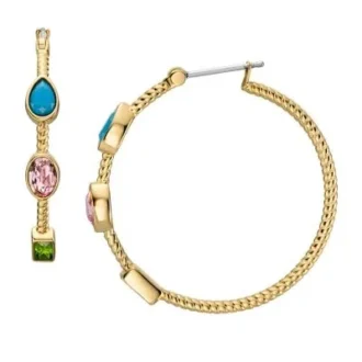 The Good Luck Collection Gold-Tone Stainless Steel Hoop Earrings