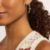 The Good Luck Collection Gold-Tone Stainless Steel Hoop Earrings