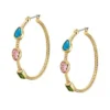 The Good Luck Collection Gold-Tone Stainless Steel Hoop Earrings