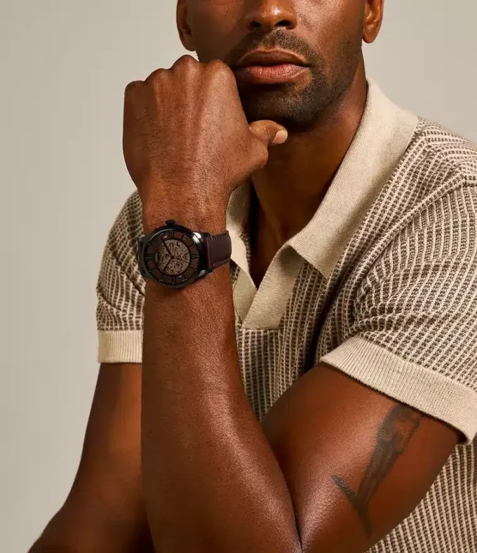 Townsman Automatic Dark Brown Leather Watch