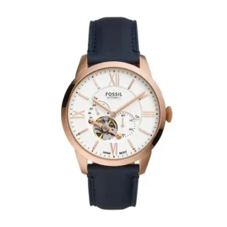 Townsman Automatic Navy Leather Watch