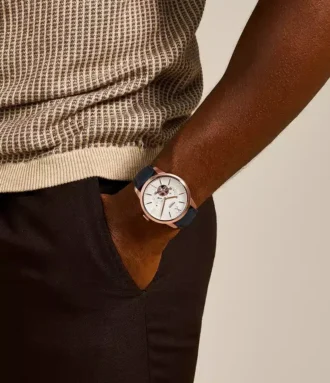 Townsman Automatic Navy Leather Watch