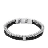 Townsman Beads Black Leather Multi-Strand Bracelet