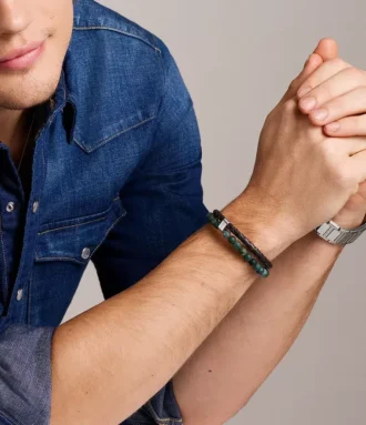 Townsman Beads Brown Leather Multi-Strand Bracelet
