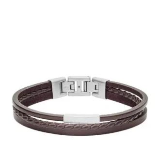 Townsman Brown Multi-Strand Leather Bracelet