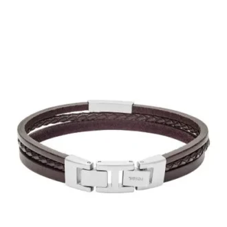 Townsman Brown Multi-Strand Leather Bracelet