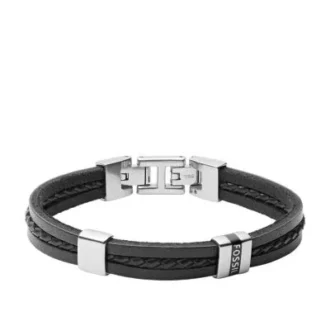 Townsman Leather Essentials Black Leather Multi-Strand Bracelet