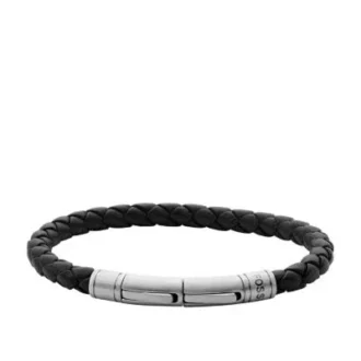 Townsman Vintage Casual Brown Braided Leather Bracelet