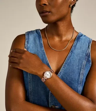 Virginia Rose-Tone Stainless Steel Watch
