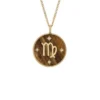 Virgo Sutton Zodiac Gold-Tone Stainless Steel Tiger’s Eye Pendant Necklace