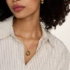 Virgo Sutton Zodiac Gold-Tone Stainless Steel Tiger’s Eye Pendant Necklace