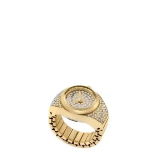 Watch Ring Two-Hand Gold-Tone Stainless Steel