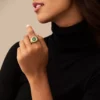 Watch Ring Two-Hand Gold-Tone Stainless Steel