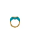 Watch Ring Two-Hand Gold-Tone Stainless Steel