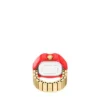 Watch Ring Two-Hand Gold-Tone Stainless Steel