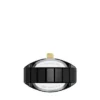 Watch Ring Two-Hand Pavé Black Stainless Steel Watch