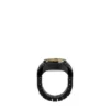Watch Ring Two-Hand Pavé Black Stainless Steel Watch