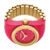 Watch Ring Two-Hand Pink Stainless Steel