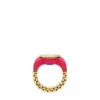 Watch Ring Two-Hand Pink Stainless Steel